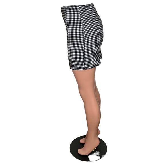 Eyeshadow Mini Skirt Houdstooth Plaid Black and White Size 3 Junior - Picture 6 of 10